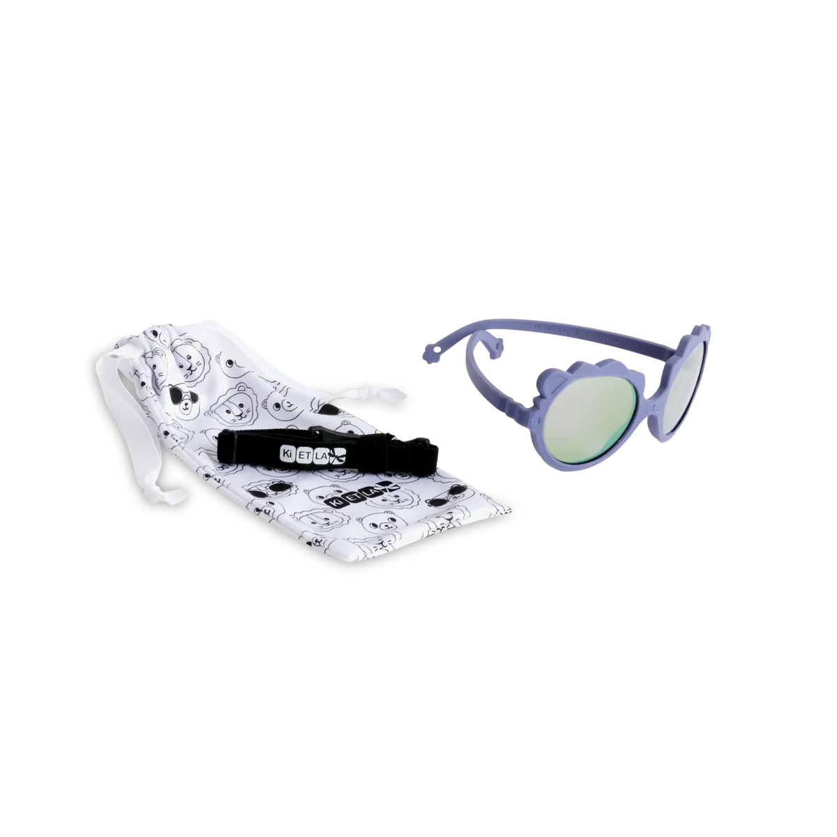 packshot lunettes de soleil bébé enfant lion lila