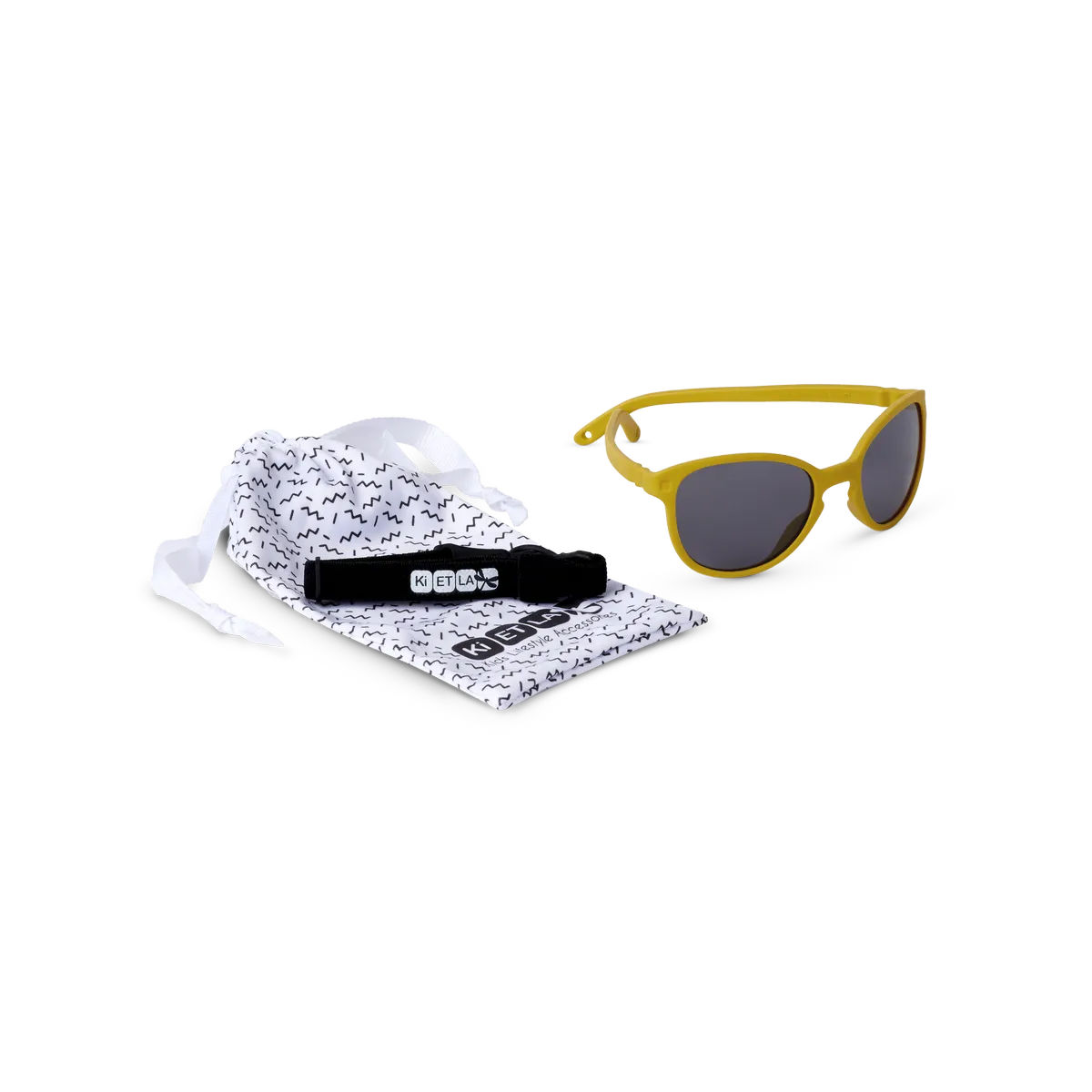 packshot lunettes de soleil enfant bébé wazz jaune moutarde